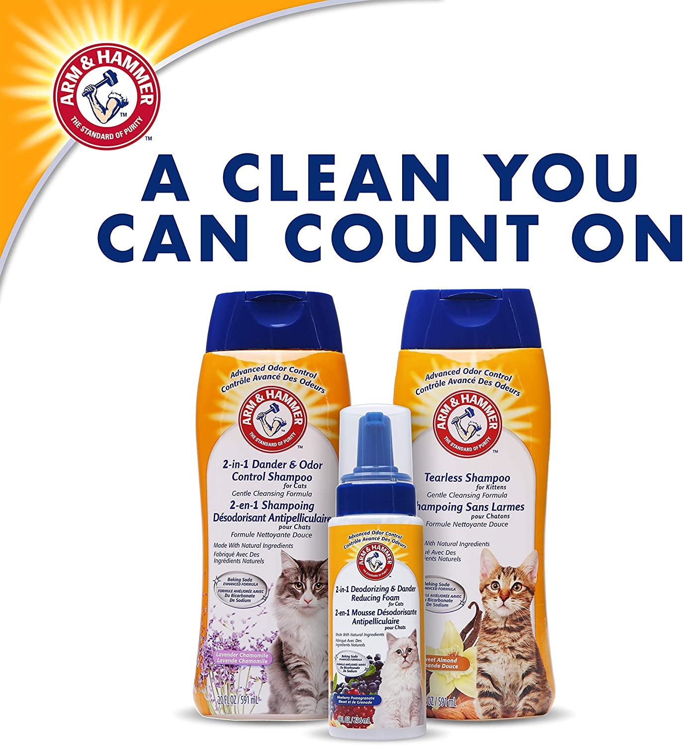 2-In-1 Deodorizing & Dander Reducing Shampoo for Catscat Dander Remover for Cat Dander and Cat Odorsbaking Soda Moisturizes and Deodorizes, Lavender Chamomile Scent 20 Fl Oz`