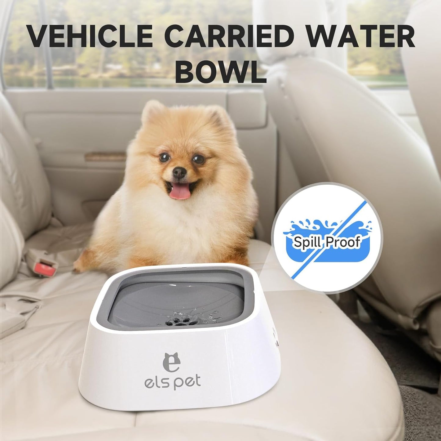 1L/2L/70Oz Dog Spill Proof Pet Water Bowl, Anti-Choking Water Bowl, Slow Water Feeder Pet Water Dispenser Carried Water Bowls for Dogs, Cats & Pets