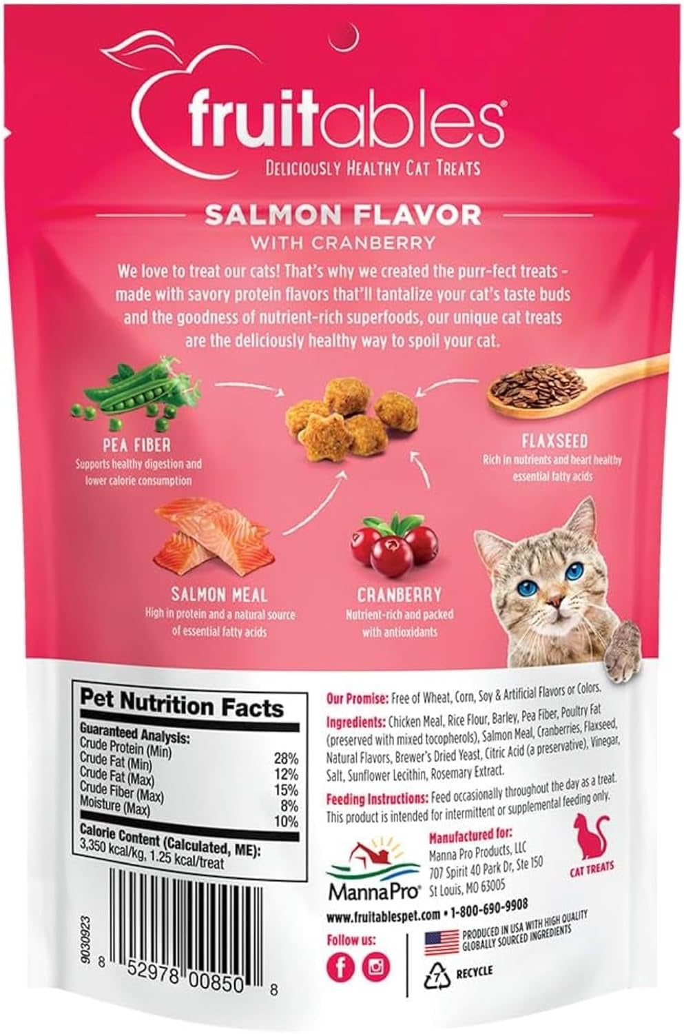 Crunchy Cat Treats | Healthy Cat Treats with Limited Ingredients | Low Calorie | 2.5 Ounces