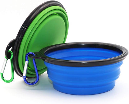 Collapsible Dog Bowl, Foldable Expandable Cup Dish for Pet Cat Food Water Feeding Portable Travel Bowl Free Carabiner