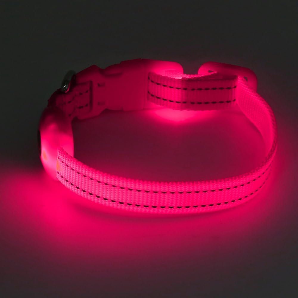 XS LED Dog Collar - Adjustable USB Rechargeable Glowing Pet Collar, Light up Collars for Small Dogs& Cats