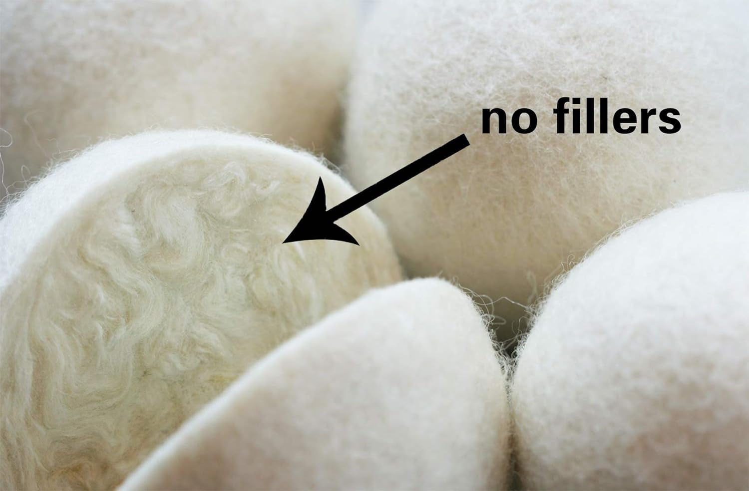 Wool Dryer Balls 2.79" 6 Pack, 100% New Zealand Reusable Fabric Softener (White)